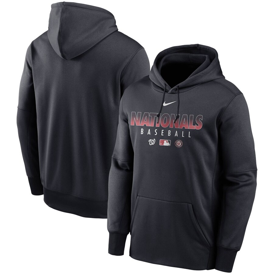 Men's Washington Nationals Nike Navy Authentic Collection Therma Performance Pullover Hoodie